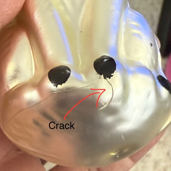 Vintage Christborn White Cat with Red Bow Hand Blown Glass Christmas Ornament - Picture 14 of 15